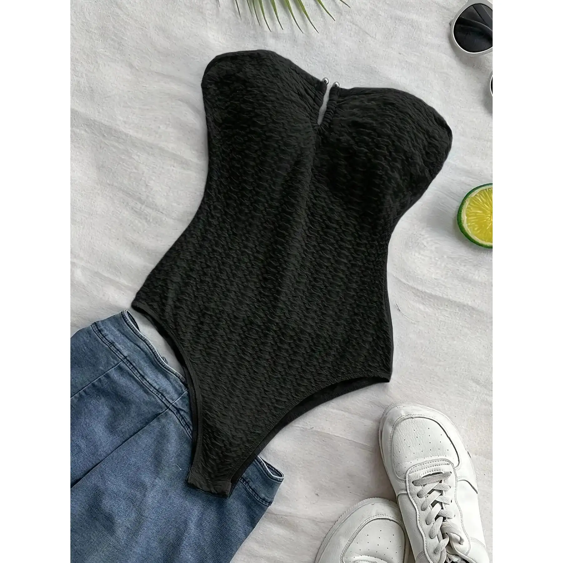 Women Plain Sleeveless Tube Bodysuit Casual Strapless Shortie Daily Ladies All Seasons Backless Womenswear 2026