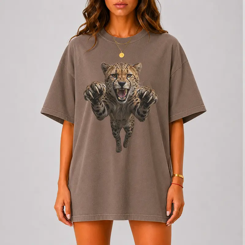 Comfort Colors Fierce Cheetah Shirt Wild Cat Graphic Tee Leopard Animal Lover T Shirt Women Boutique Tee