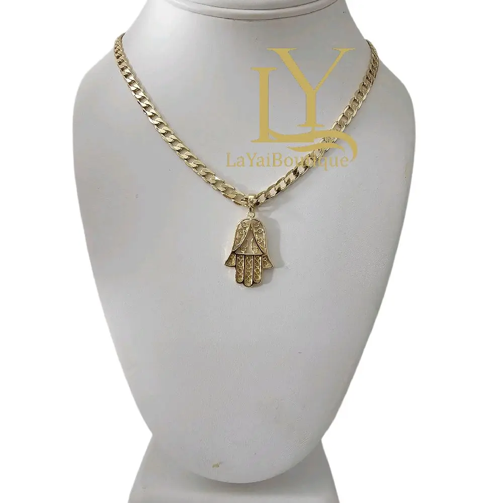 LaYaiBoutique #1362 14k gold plated Fatima hand chain and pendant, high quality