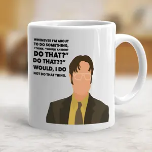 The Office Dwight Schrute Hand-Drawn Quote Mug, The Office TV Show, Dunder Mifflin Mug, Gift for Office Fans, Dwight Schrute Gifts