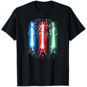 Men's Classic Epic Lightsabers, Jedi Force Logo Graphic T-Shirt, Graphic Tees