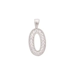 Zircon Number Charm Silver