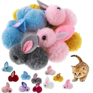 Set of 10 Soft Rabbit Plush Cat Toys, Adorable and Cuddly Stuffed Toys for Cats, Perfect Gift for Feline Friends