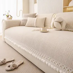 Moon Mist Chenille Sofa Cushion, Skin-Friendly Soft, Anti-Scratch Durable, Dustproof Sofa Cover, Multi-Scene Home Decor, Pet Friendly, Washable, Detachable