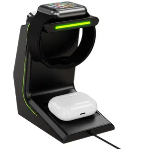 MagGo 3-in-1 Wireless Charging Station with 5000mAh Detachable Magnetic Power Bank for iPhone AirPods & Apple Watch White Set