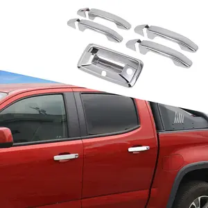 Chrome-Look Self-Adhesive Car Door & Rear Tailgate Handle Shell Trim Cover Scratch Guard, Truck Car Decal Vehicle Exterior Accessory for 2014-2022 Chevy Colorado/GMC Canyon Trucks