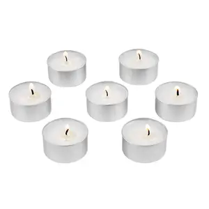 200 Pack Unscented Tea Lights Candles 6.5 Hours Long Burning Smokeless Tealight Candles, Dripless with Aluminum Cups, Natural Palm Wax Votive Candles for Home, Weddings, Christmas, White