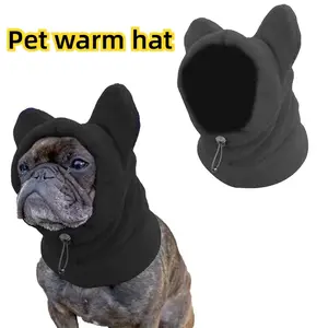 Winter Pet Hat Fleece Dog Warm Hat Ears Hoodie Scarf Set Pet Cat Dog Hat Headgear Warm Earmuffs Dog Warmth Accessories Outfits