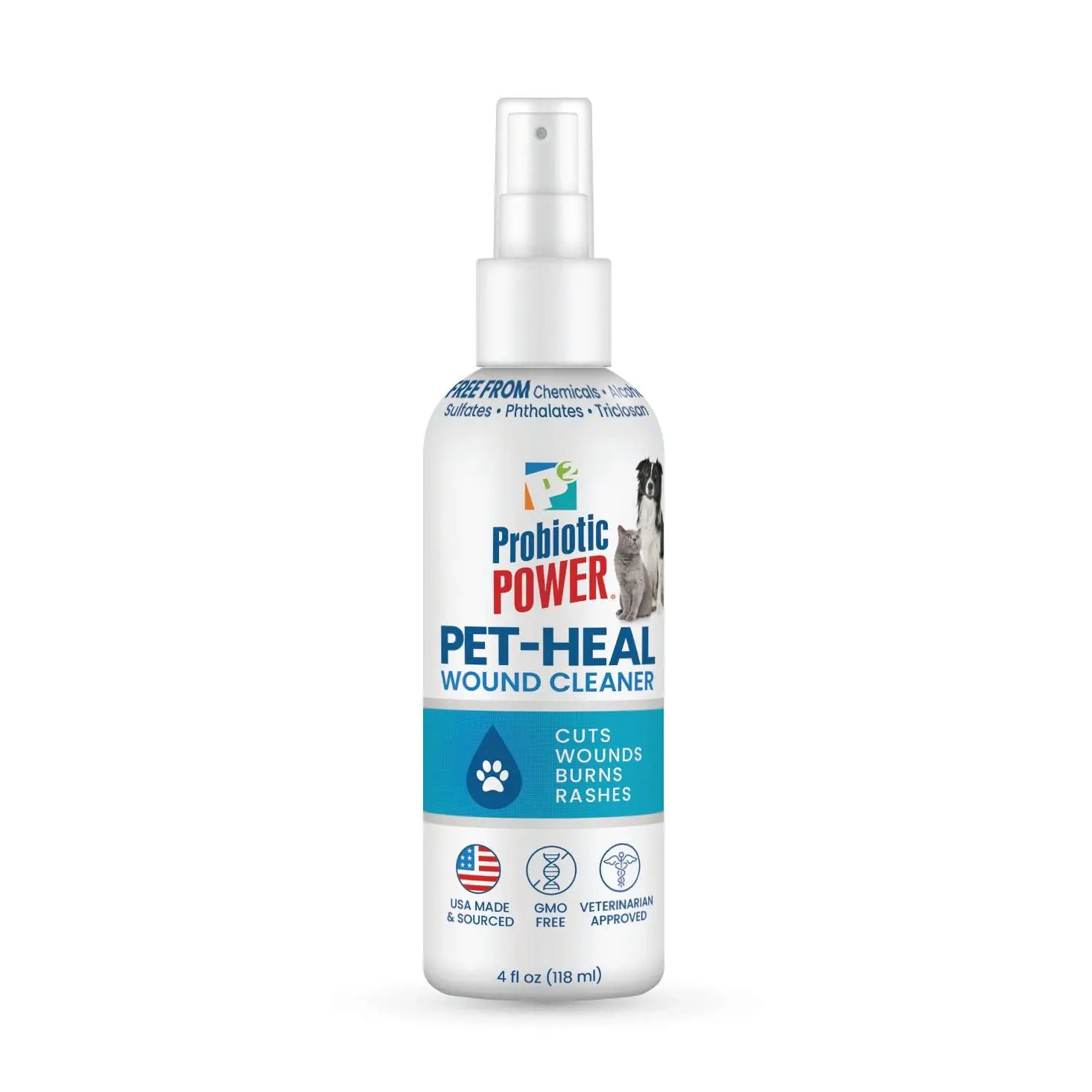 Pet-Heal Probiotic Wound Cleaner for Dogs & Cats, 4 oz – Veterinarian Approved