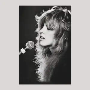 Fleetwood M Stevie Performing Inspired Poster, Vintage Retro Concert Wall Art, Rock Fan Gift