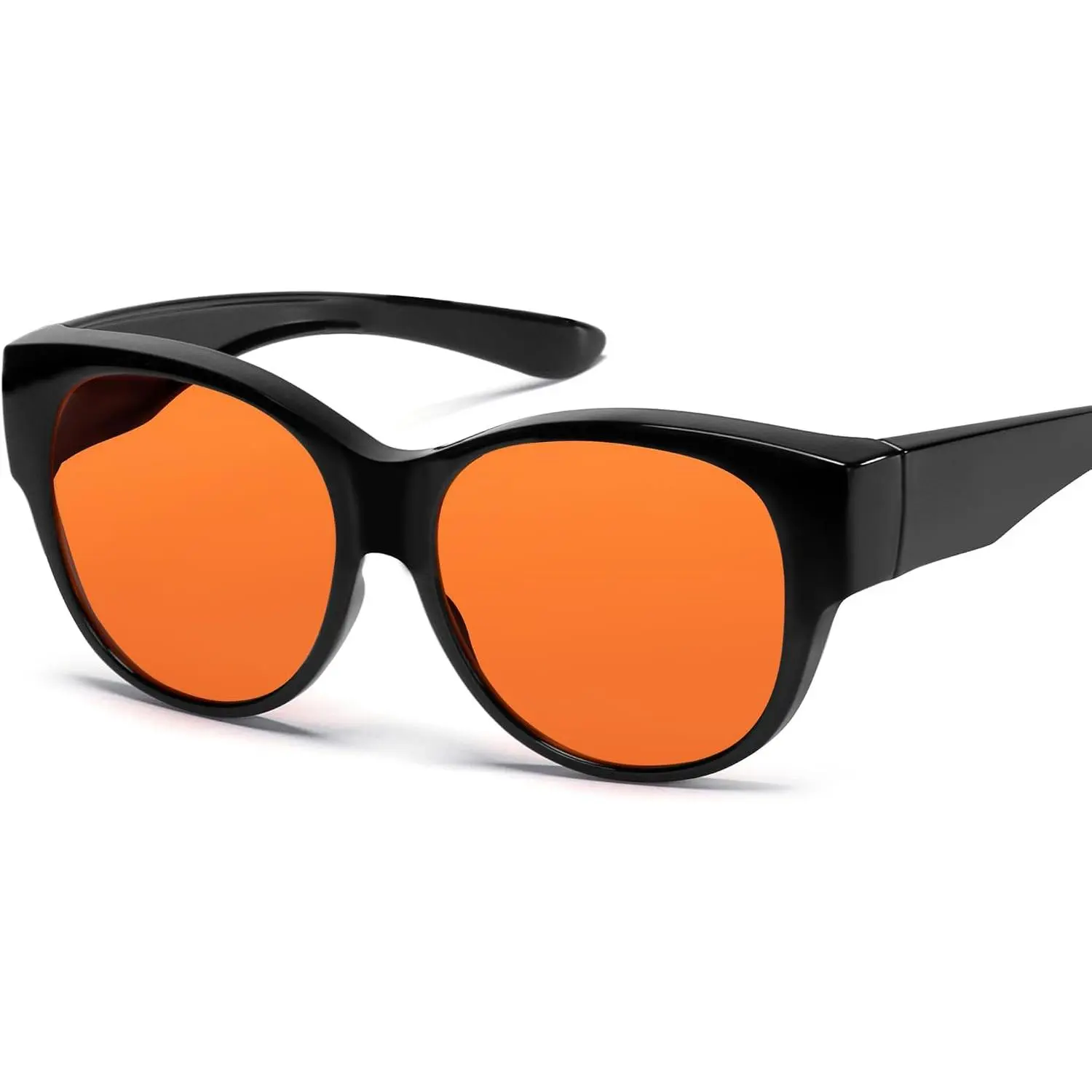 OptiCraft Blue Light Blocking Glasses Wear Over Prescription | Reduce Eye Strain, UV Protection & Block 380-500nm Rays for Gamer, Better Sleep, Amber-Orange Computer Gaming Glasses