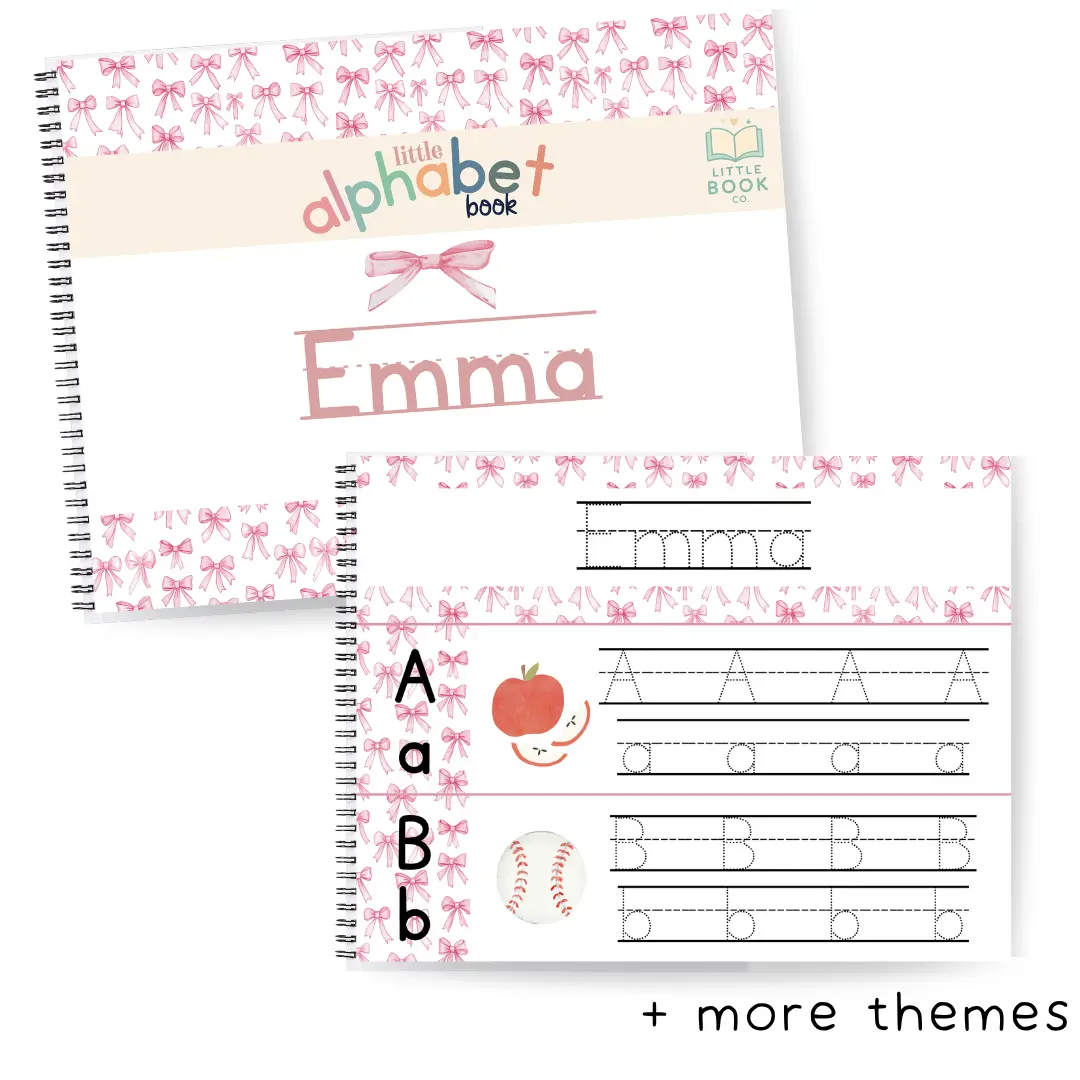 Personalized Alphabet Book | Dry-Erase Reusable | Little Book Co | Custom Themes Name Tracing Letter Tracing Alphabet Tracing Letter Writing Phonics Letter Sounds Preschool Kindergarten Reading