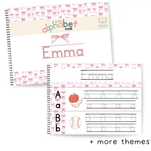 Personalized Alphabet Book | Dry-Erase Reusable | Little Book Co | Custom Themes Name Tracing Letter Tracing Alphabet Tracing Letter Writing Phonics Letter Sounds Preschool Kindergarten Reading