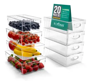Sorbus Variety 20-Pack Clear Plastic Storage Organizing Bins