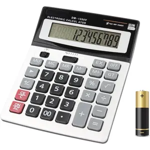 Large Electronic Calculator for Business, Office, School-Solar & Battery Power, 12-Digit Display, Multi-Functional, Big Button (1 Calculator)