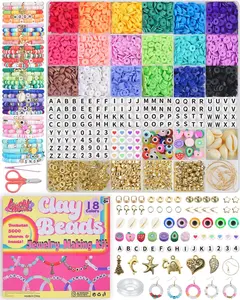 LovelyMoon Clay Beads Bracelet Making Kit 18 Colors 5000pcs Friendship Jewelry for DIY Crafts Gifts Toys for Kids