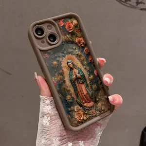 Feminine Soft Case suitable for iPhone11/12/13/14/15/16/pro/promax/plus/air Our Lady of Guadalupe Durable, Ultra Slim, Cute and Practical | Lightweight Protective Case for Her