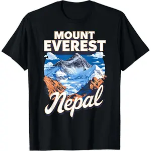 Casual Cotton shortsleeve tees Scenic View of Mount Everest Nepal T-Shirt