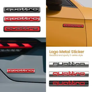 3D Metal QUATTRO Emblem Car Decoration Sticker Auto Accessories For Audi sline TT Q2 Q3 Q5 Q7 Q8 A3 A4 A5 A6 A7 R8 B5 B6 B7 B8