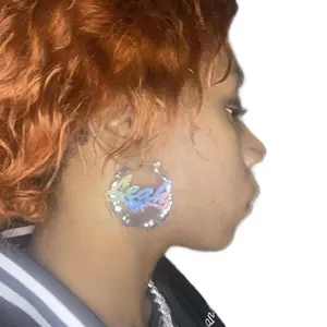 Personalized Glitter Earrings with Custom Name