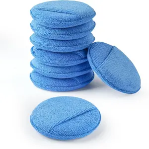 Applicator Pad (8 Pack), 5 Inch Microfiber Applicator Pad with Finger Pocket, Washable Reusable Polishing Pads, Buffing Pads For Car Cleaning, Polishing and Detailing
