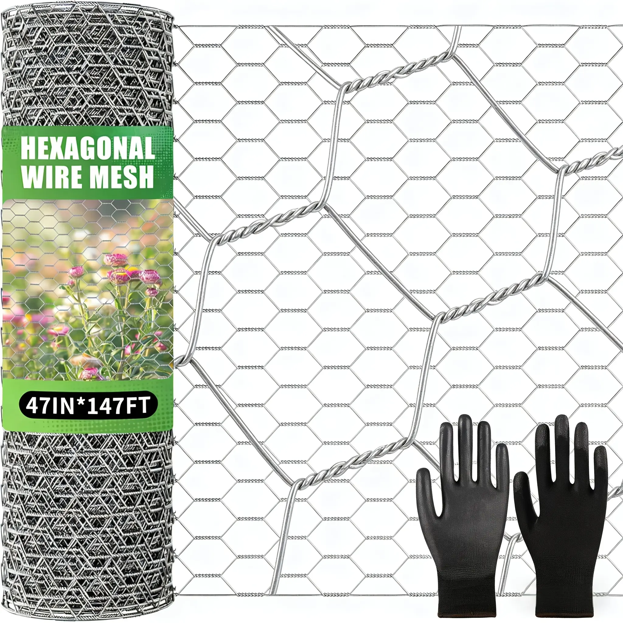 Hexagonal Chicken Wire - Durable Metal Fencing for Poultry, Garden Enclosures, And Crafts - Versatile Barrier for Easy Cutting