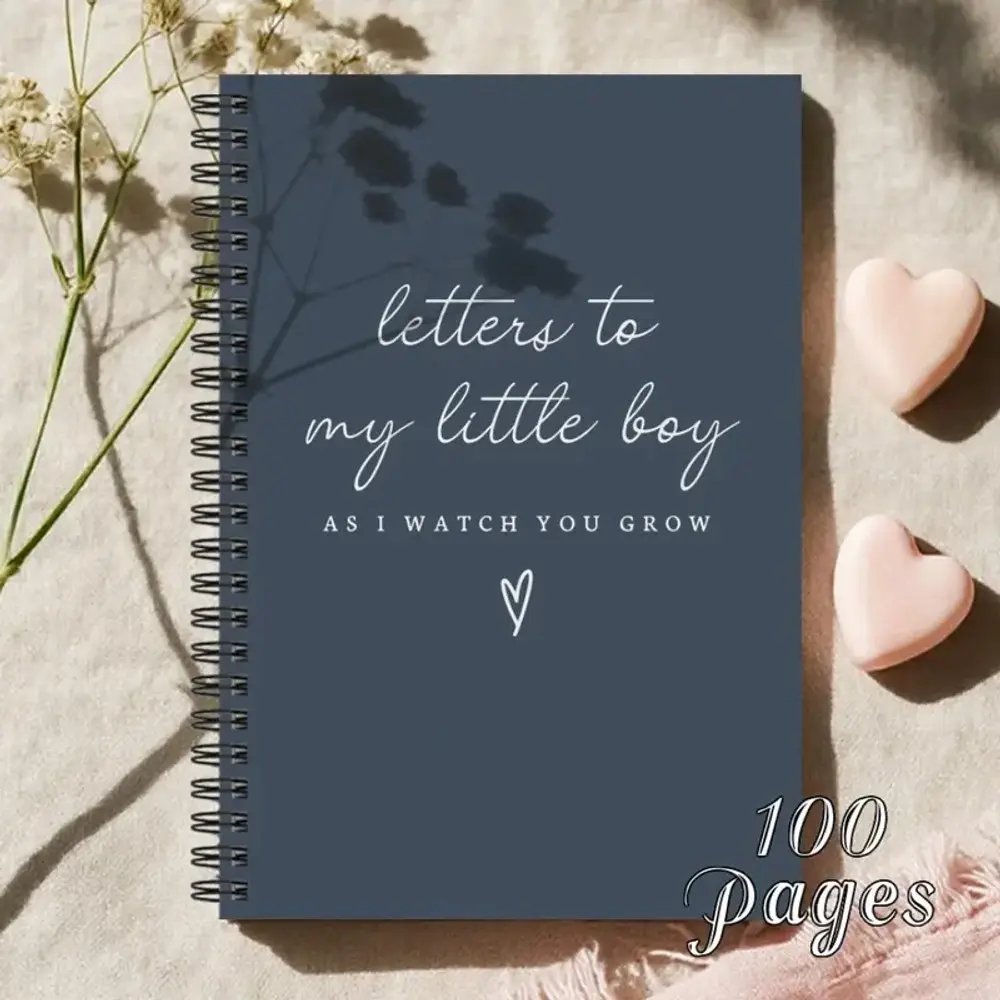 1pc Keepsake Memory Journal Letters to My Little, Elegant Blue Cover Text, Perfect Gift for Birthdays Emotional Gifts, Journals for Writing, Spiral Notebook, Spiral Bound Notepad