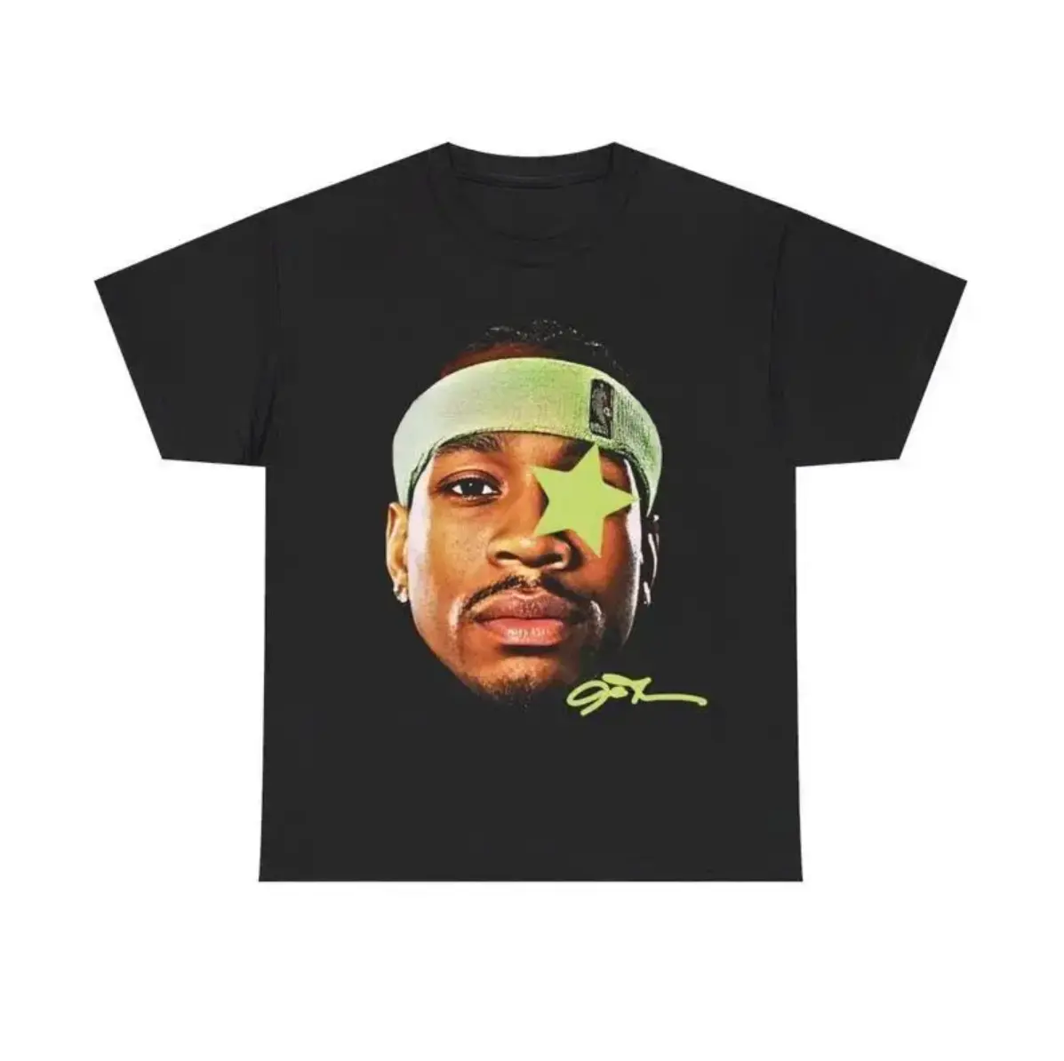Men's Allen Iverson Inspired Vintage Graphic T-Shirt - 90s Styled Sports Print, Casual Round Neck Shortsleeve, Soft Breathable Street Style Garment, Personalized Customized Menswear Top, Basic