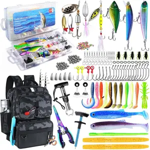 Fishing Backpack with Tackle Boxes and Rod Holder, 24L Fishing Sling Bag with Fishing Lures Kit, Fishing Gear Bag Gifts for Men Women - Black Camo Backpack,summervibes