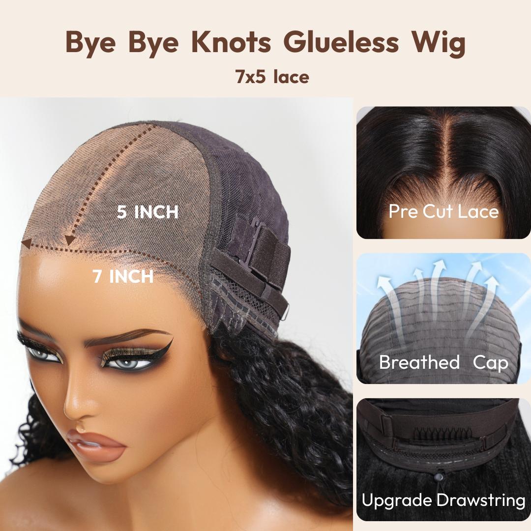 UNice Glueless 7x5 Pre Cut Lace Closure Reddish Brown Jerry Curly Wig Human Hair with Invisible Knots Beginners Friendly SpringStatements