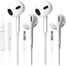 Wired Earbuds with Mic, 3.5mm in-Ear Earphones, Ultra Clear Calls, No Noise, Compatible with iPad/iPhone/Android/Laptop/PC, 2 Pack In Ear Headphone In Ear Design