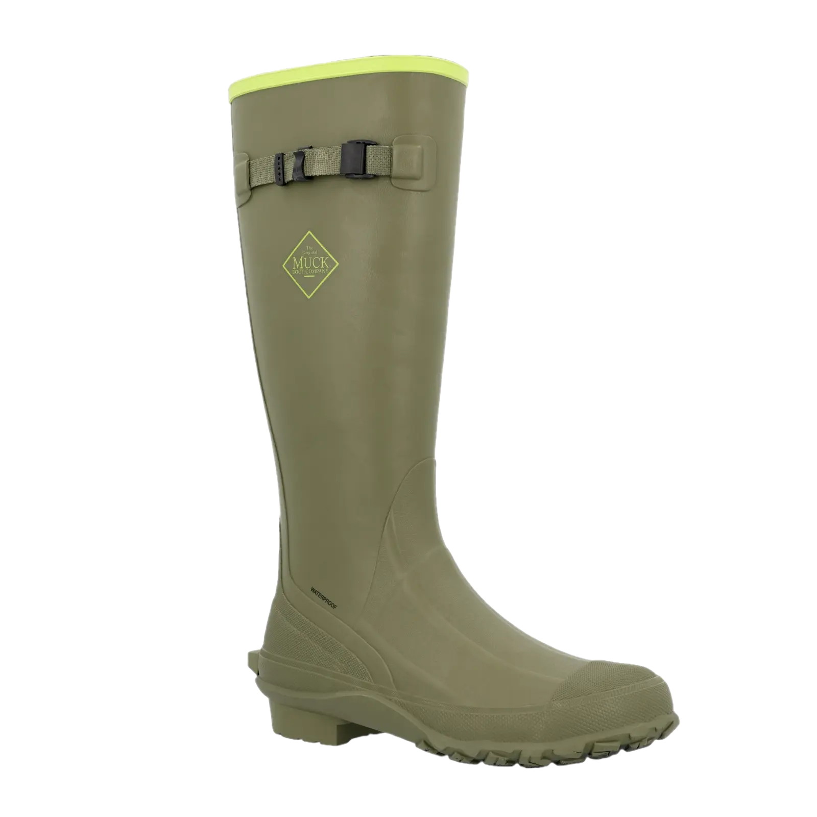Muck Boot Men's Harvester Tall Olive & Lime Rubber Boot MRBM300S