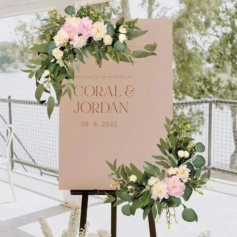 Wedding Arch Flowers Artificial Rose Flower Swag, Artificial Dusty Rose Wedding Arch Flowers Swags, Wedding Arch Flowers for Home Decoration, Artificial Floral Swag for Door Lintel