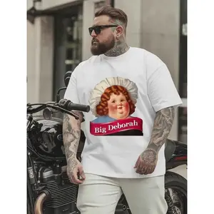 Men's Graphic TShirts for Man Big Deborah Print Tee,Cotton Short Sleeve Plus Size Breathable Comfort Casual Holiday Gift Clothes