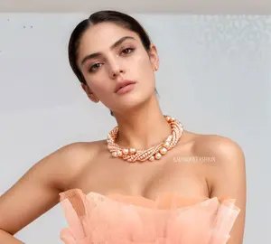 BA Unique Fashion Women's Chunky Braided Cluster Earring Set with 18" Necklace and Simulated Pearl Beads