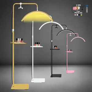 Q Hot Selling Rotatable Lashes Lamps Half Moon Light Led Moon Lamp Photography Fill Light For Lashes Extension Beauty Floor Lamps Adjustable Brightness