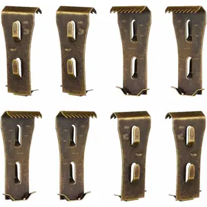 Brick Clips - 8 count Heavy Metal Wall Hangers for 2-1/4 to 2-3/8 Inch Bricks, Ideal for Outdoors &  Decor