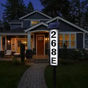 1pc Lighting House Number Light, Solar Address Sign Light With Stake,Solar Powered LED Lighting Address Sign For Houses And Home