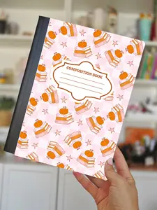 Fall Books Composition Notebook Wrap Front + Back