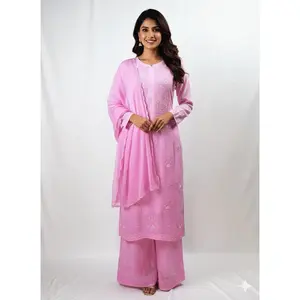 Pearl Work Chikankari Kurti Set