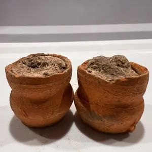 D-CRUJIDOS - Set of Two  1 inch high mini  Clay rellenitos. Made in Mexico