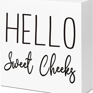 Cute Bathroom Shelf Decor, Hello Sweet Cheeks Sign Wooden Box,funny Bathroom Sign Decor,shelving Toilet Restroom Tabletop Decoration