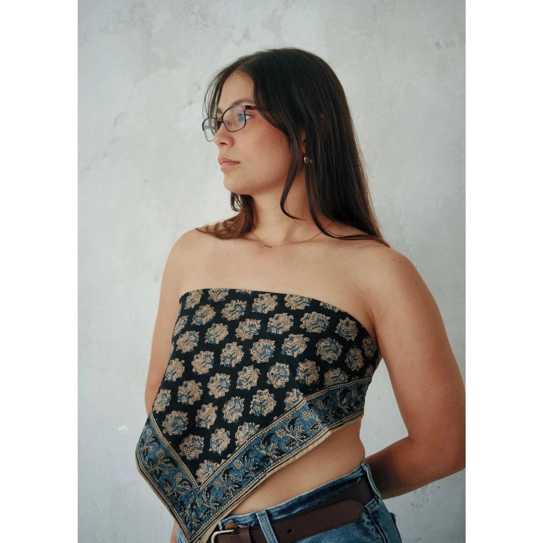 Indigo Ornaments - Kalamkari Cotton Bandana
