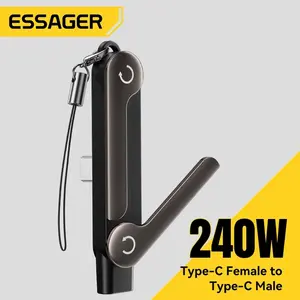 240W/30W USB C OTG Adapter With Stand 90 Degree Type C Female to iP Male Converter For iPhone 17 16 Macbook Xiaomi Samsung