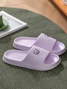 Women's Cute Cartoon Bear Pattern Slides, Summer 2024 Casual Soft Sole Slides for Women & Girls, Comfortable Home Slides for Indoor and Outdoor Wear, Soft Cushioned Non Slip Slippers