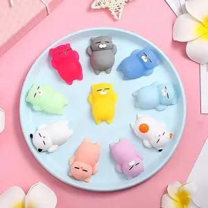 20 PCS Random Kawaii Mochi Squishy Fidget Toy Mini Cute Soft Cat Anti Stress Reliever Sensory Squeeze Xmas Gift for Adult Kid