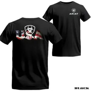 Ariat Western Outfits Women Shirt, Ariat Bold Usa Flag Graphic Shirt, Graphic Tee Shirts For Women's Short Sleeve Cotton Menswear