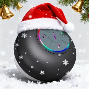 Christmas and New Year gifts-Mini Bluetooth Shower Speaker With LED Light, Portable IPX4 Waterproof, Hands-Free Speakerphone. Rechargeable Using Micro USB, Wireless Stereo For Beach, Shower & Home
