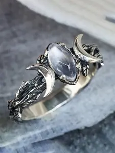 1 Pc Fashion Faux Moonstone Ring Promise Ring Statement Ring Elegant Fashion Rings For Women For Anniversary Party Jewelry Valentine's Day Gift