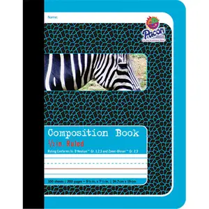212 MAIN D’Nealian Composition Books, 1-2In Ruled Lines, 100 Sheets, Alphabet Print, Colorful Cover, Progress Tracking Handwriting Aid, Office Stationery Supplies